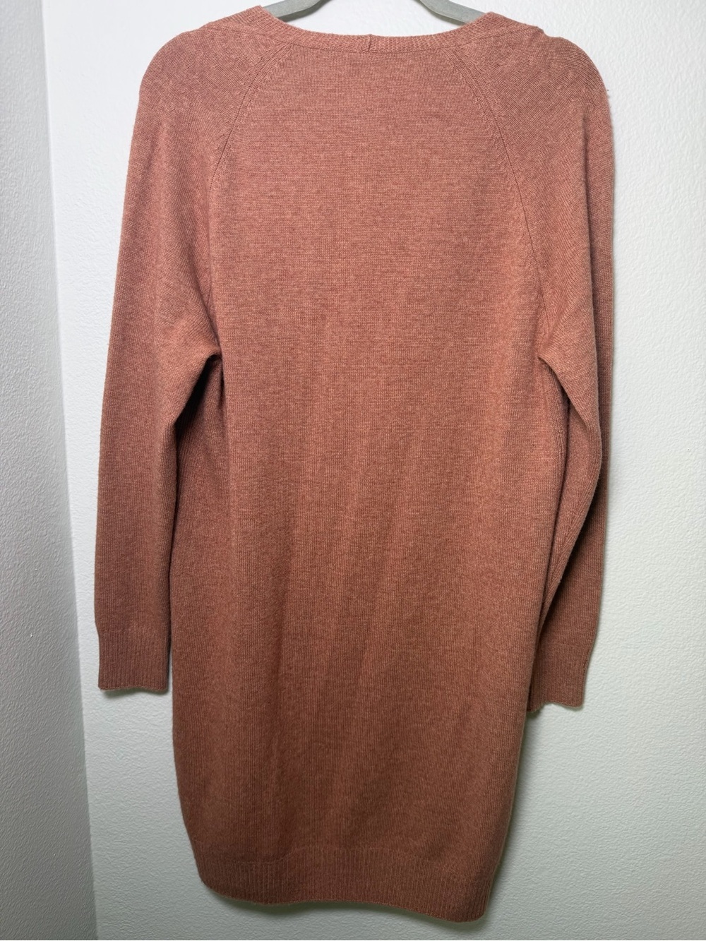 Vince Dusty Pink/Orange V-Neck Wool-Cashmere Blend Dress Size M - Picture 5 of 7